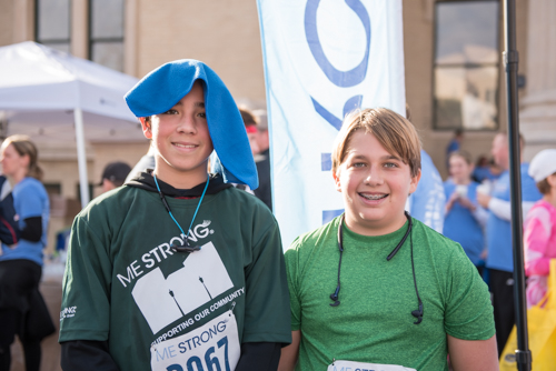 Team Mainstreet kids smiling for a photo after running in the MeStrong 5k race in DeLand