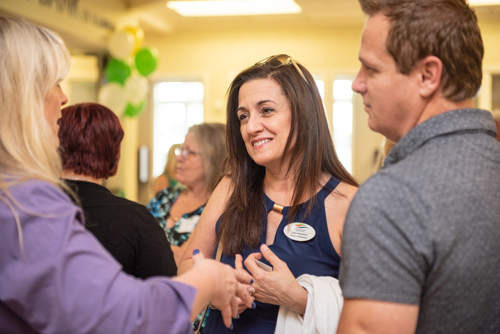 Guests chatting during Clermont's 2nd Anniversary Celebration