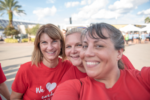 Team Mainstreet taking selfies before the Heart Walk in Daytona