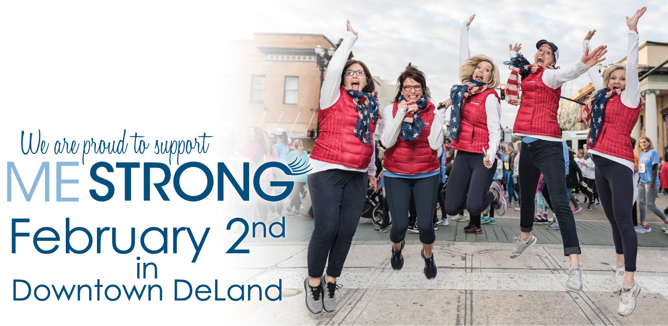 Ladies of MeStrong Organization jumping in the air to support 5k race on Feb. 2nd, 2019