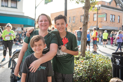 Mother with two sons after MeStrong race