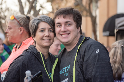 Mainstreet Community Bank employee and son after MeStrong race