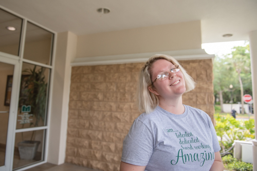 A team member smiles during the Mainstreet Community Bank Customer Appreciation.