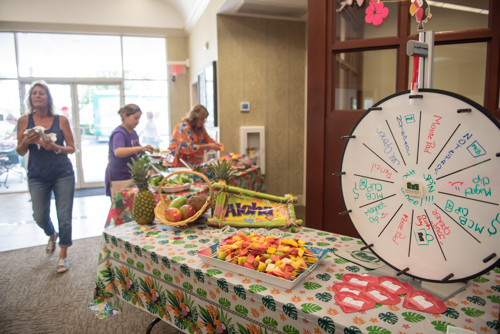 Prize wheel inside North Spring Garden branch of Mainstreet Community Bank